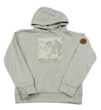 Sivá mikina s koníky a kapucňou Yigga