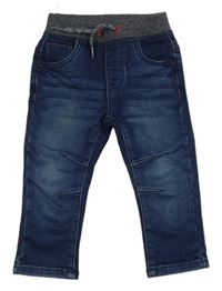 Tmavomodré teplákové rifle s gumovým pasom C&A