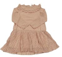 Starorůžové šifonové šaty se srdíčky H&M