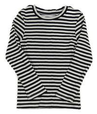 Černo-bílé pruhované žebrované triko Next