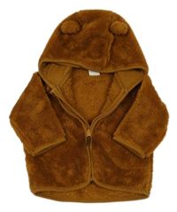 Medová chlpatá prepínaci mikina s kapucňou