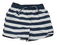Tmavomodro-bílé pruhované plážové kraťasy Primark 