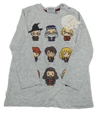 Nové - Šedé melírované triko Harry Potter 