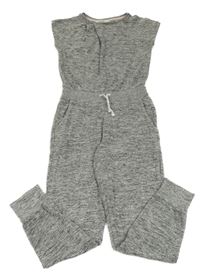 Šedý melírovaný úpletový kalhotový overal H&M