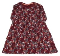 Vínové bavlnené kvetované šaty Y.F.K.
