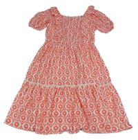 Bílo-oranžové vzorované šaty LC Waikiki