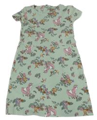 Svetlozelené teplákové šaty s jednorožcami H&M