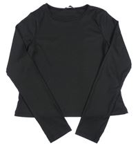 Čierne rebrované crop tričko Primark