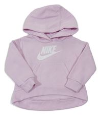Světlerůžová mikina s logem a kapucí Nike