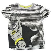 Bielo-čierne pruhované tričko s Batmanem PRIMARK
