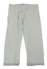 Biele capri legíny s čipkou H&M