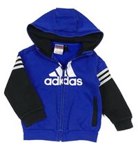 Safírovo-černá propínací mikina s kapucí Adidas