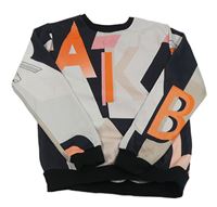 Čierno-světlebéžovo/hnědo-pudrová mikina s písmenky/logem TED BAKER