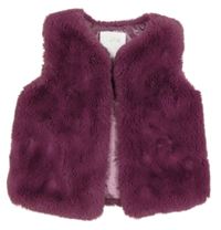 Vínová kožušinová zateplená vesta Matalan