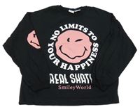 Čierne mikina so smajlíkom a nápismi ZARA