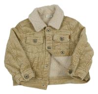 Béžová manšestrová zateplená bunda s huňatým límečkem name it.