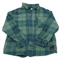 Petrolejovo-olivová kostkovaná košile ZARA