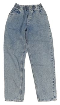 Modré plísňové paper bag relaxed rifle H&M