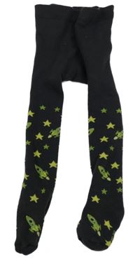 Tmavosivé teplákové pančuchy s hviezdičkami a raketami Ergee