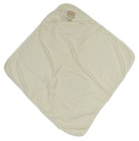 Smotanová froté zavinovací osuška s kapucňou s medvedíkom a zajačikom George