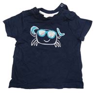 Tmavomodré tričko s krabem Topomini