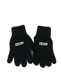 Nové - černé pletené rukavice s nápisem 