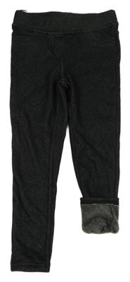 Černé zateplené tregíny riflového vzhledu C&A