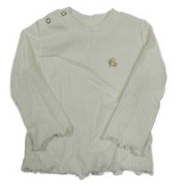 Smetanové žebrované triko RIVER ISLAND