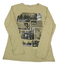 Béžové tričko s potlačou Chapter Young