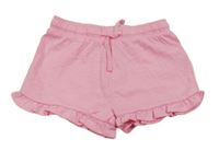 Růžové melírované kraťasy s volánky F&F