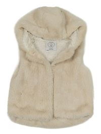 Smotanová kožušinová podšitá vesta s kapucňou PRIMARK