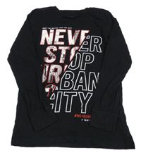 Černé pyžamové triko s nápisy C&A