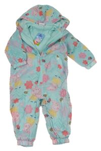 Nové - svetlomodrá šušťáková jarná kombinéza s Peppa Pig a kapucňou