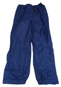 Tmavomodré kockované šušťákové nepromokavé nohavice L.L. Bean