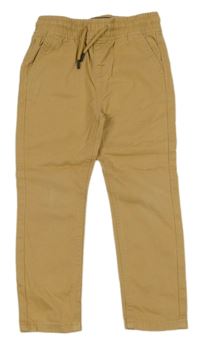 Pískové slim plátěné kalhoty Denim Co.