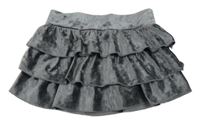 Tmavosivá vrstvená zamatová sukňa H&M
