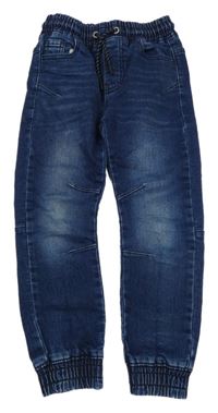 Tmavomodré cuff teplákové rifle Denim Co.