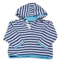 Tmavomodro-biela pruhovaná mikina s kapucňou M&S