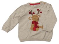 Béžový melírovaný sveter so sobom H&M