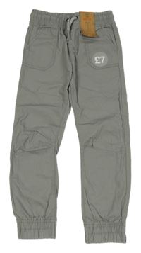 Nové - šedé cuff plátěné kalhoty F&F