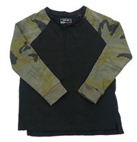 Černo-khaki tričko s army rukávy Next