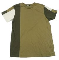 Khaki-bílé tričko George