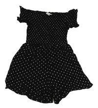 Čierny bodkovaná ý ľahký kraťasový overal zn. Primark