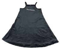 Čierne trblietavé zamatové šaty s nápisom zn. Juicy Couture