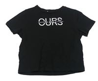 Čierne crop tričko s nápisom zn. Primark