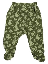 Khaki polodupky s listami