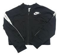 Černá sportovní propínací crop mikina s logem Nike