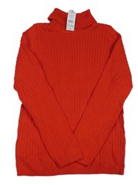 Nové - Červený rebrovaný svetrový rolák George