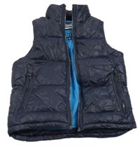 Tmavomodrá šušťáková zateplená vesta