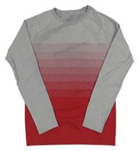 Šedo-červené spodní funkční triko s pruhy Crivit